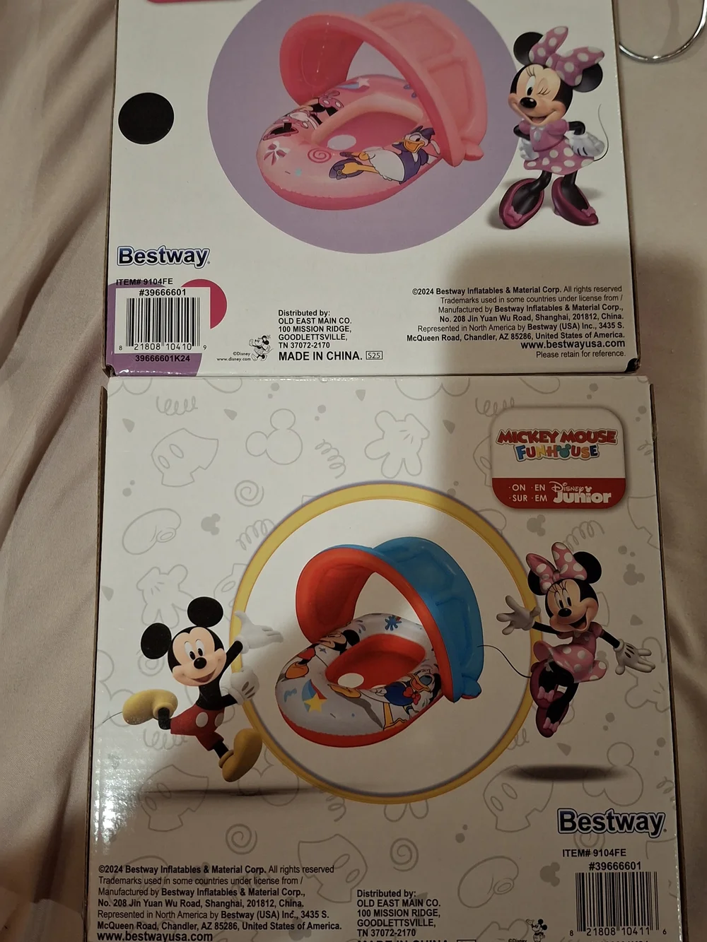 Disney Minnie and Micky Shaded Baby Boats Floats (Two) - Pink, Blue